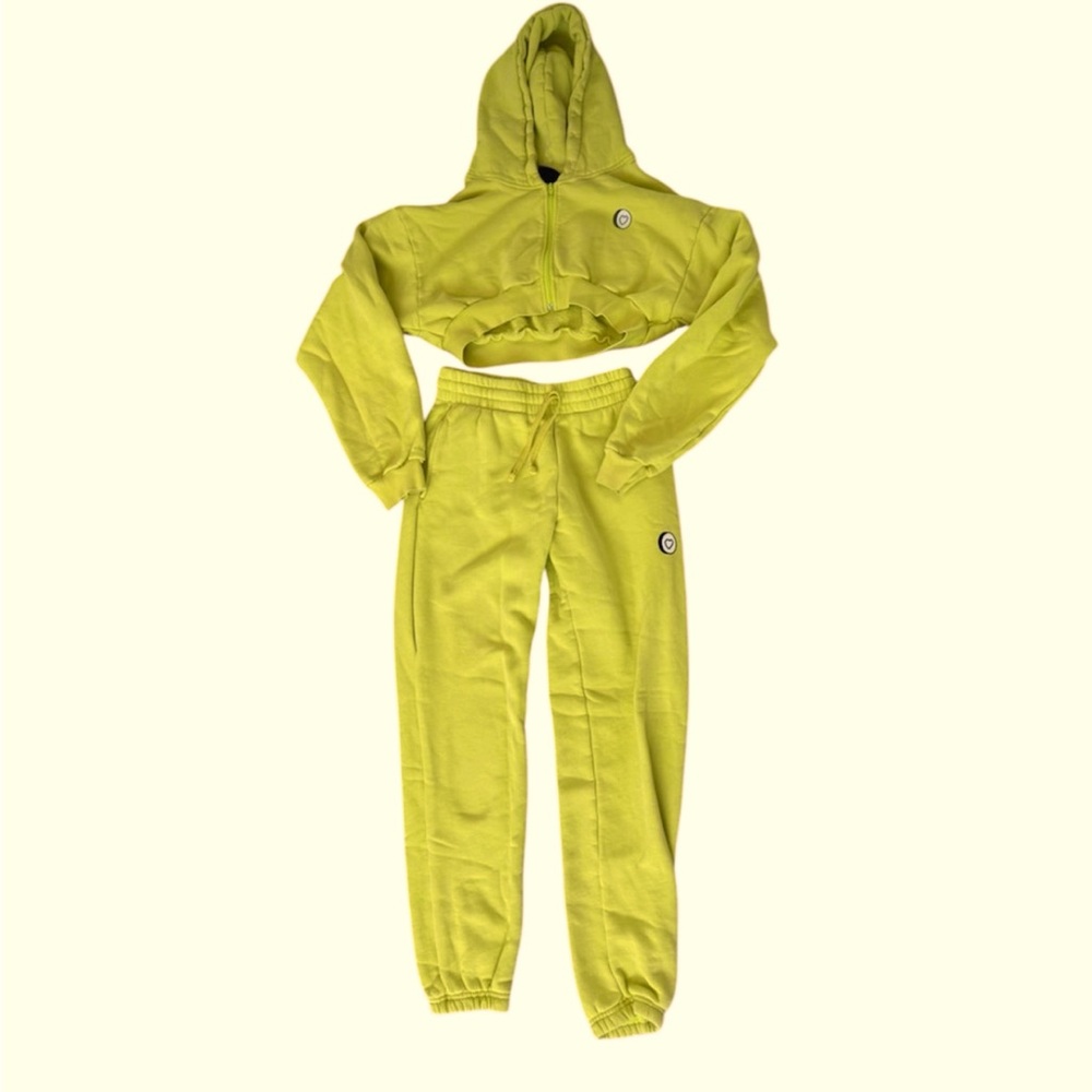 The local love club size Medium cropped hoodie and  pants made in Los Angles